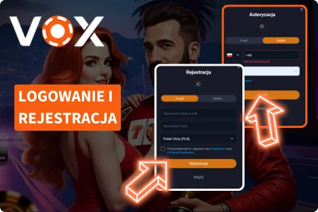 Logowanie i rejestracja w Vox Casino
